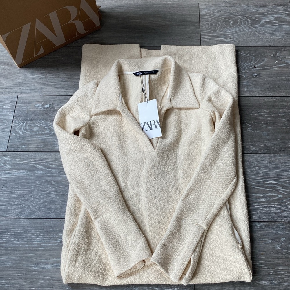 2024 ZARA BOUCLE MIDI SWEATER DRESS - Picture 4 of 6
